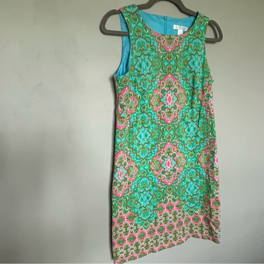 London Times Colorful Summer Shift Dress Size 6